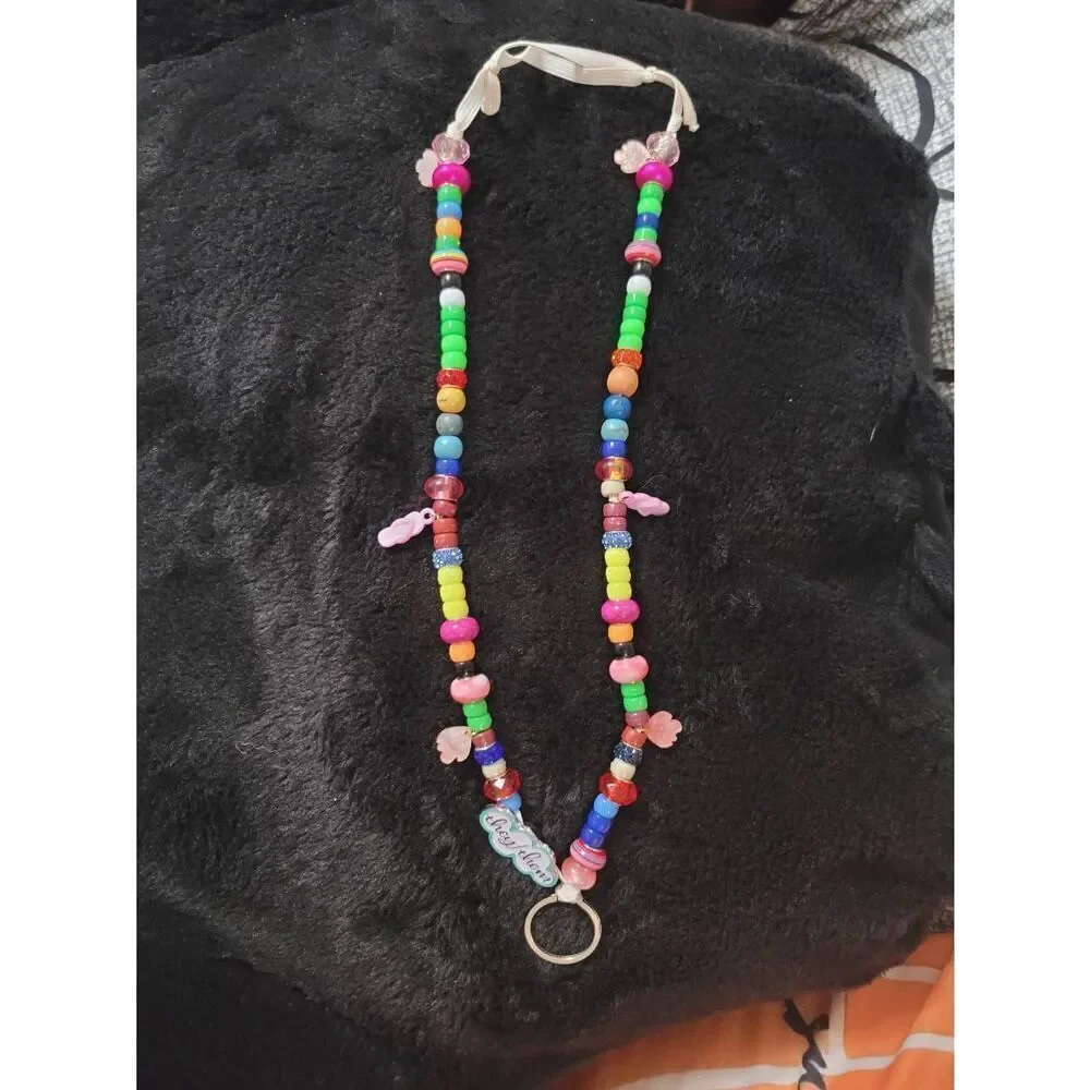 Handmade beaded lanyard keychain